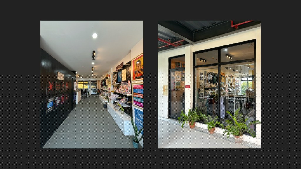 Manila Middle Ground storefront exterior with glass windows and plants